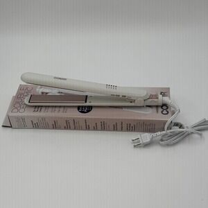Conair 1 Inch Double Ceramic Flat Iron White Hair‎ Straightener New